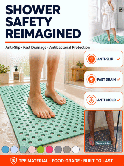 🚀 Non-Slip Mat: Grip to prevent dangerous slips, No more bathroom falls!