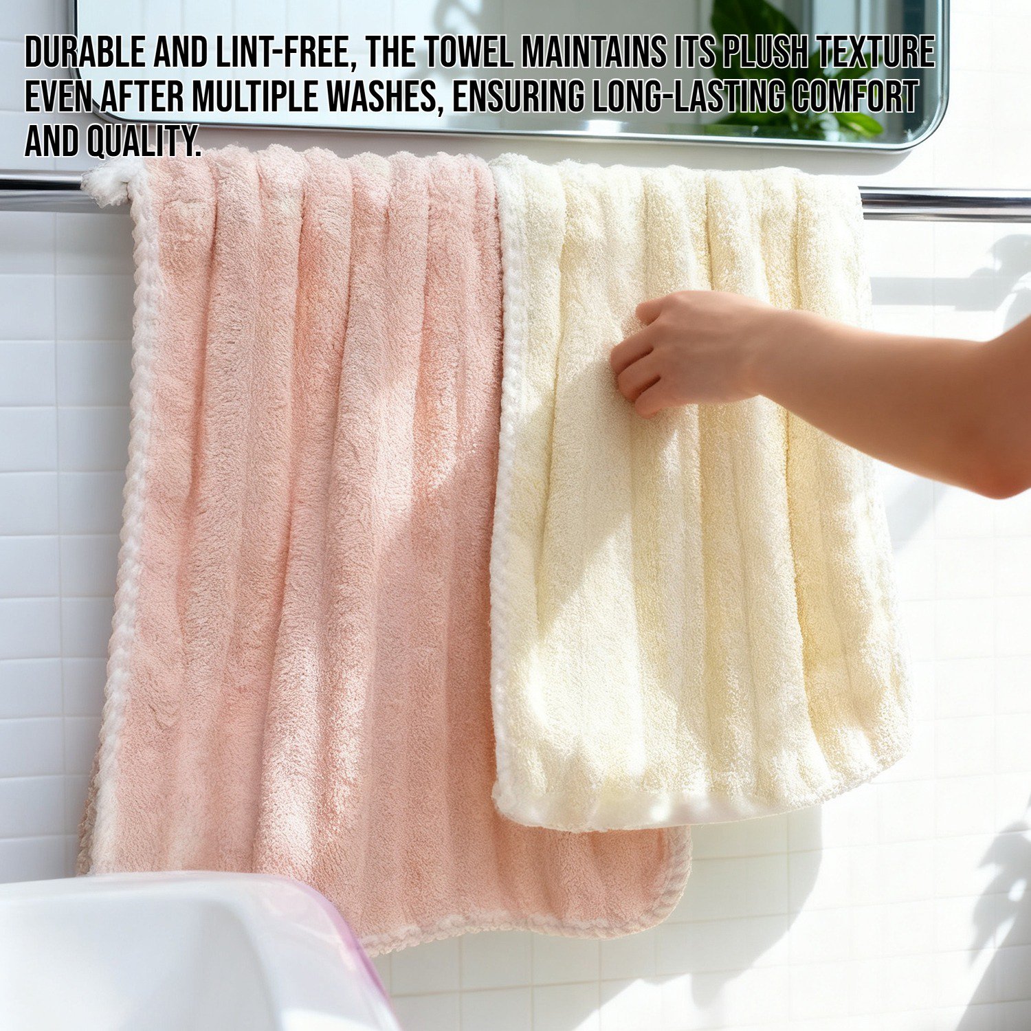 Soft coral fleece face towel for gentle facial cleansing