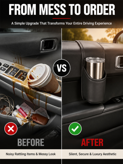 🚀 Door Pocket Holder: Mounts to hold drinks securely, No more car spills!