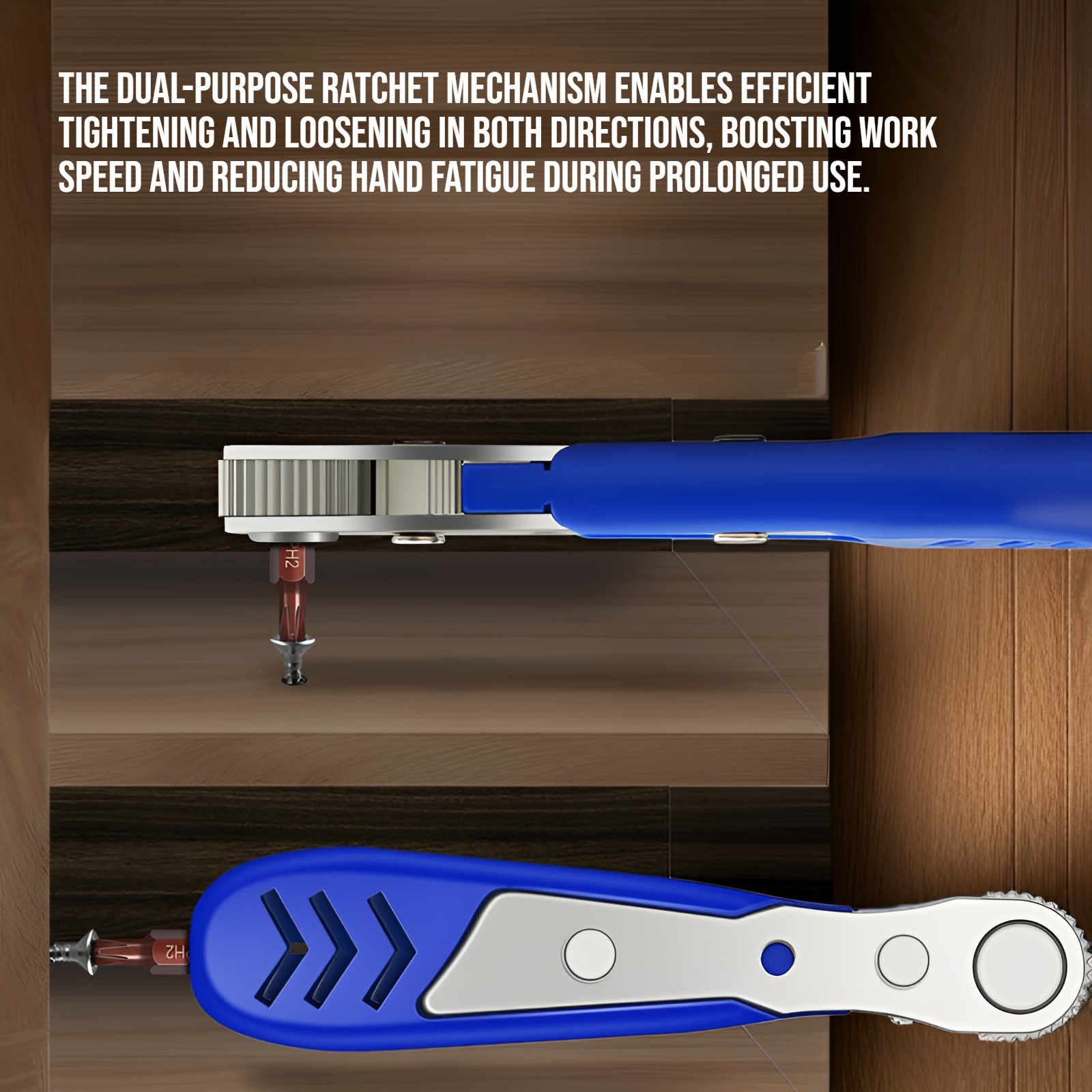 Double headed dual-purpose bidirectional ratchet wrench