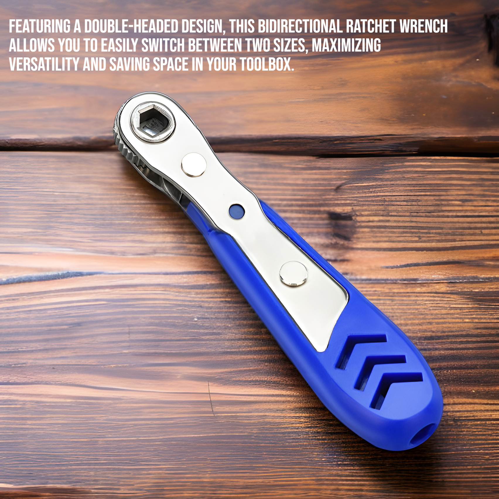 Double headed dual-purpose bidirectional ratchet wrench