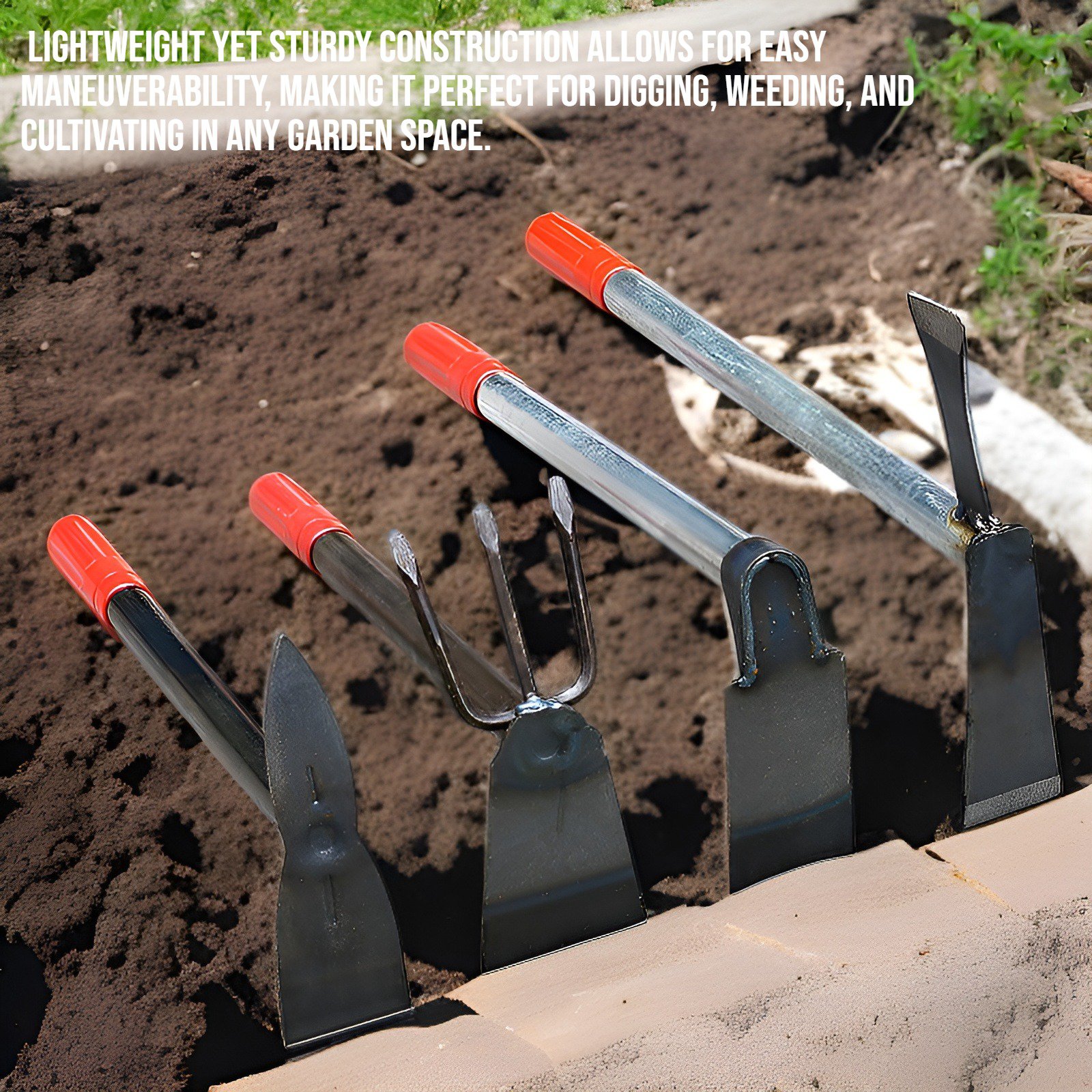 Stainless steel garden hoe tool for weeding