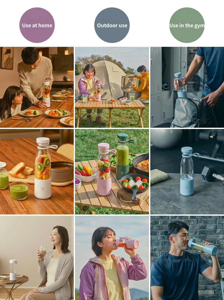 380ml Portable Juicer Cup with Alcohol Bottle Design