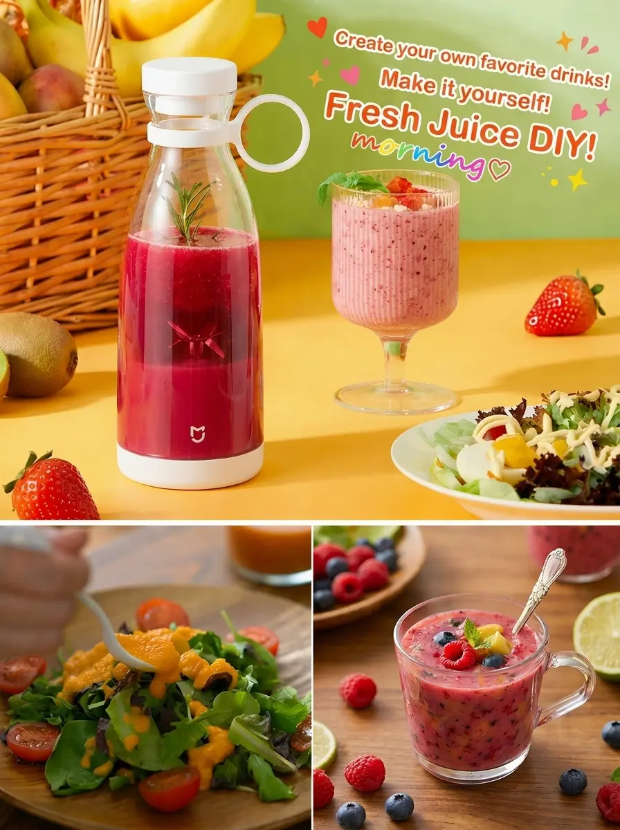 380ml Portable Juicer Cup with Alcohol Bottle Design