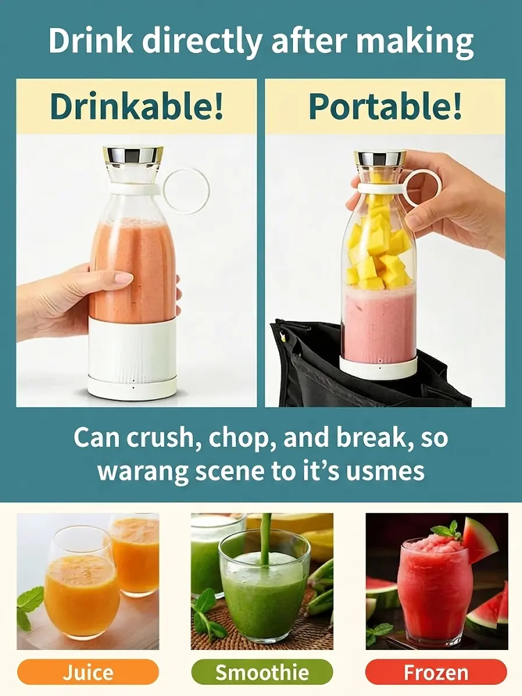 380ml Portable Juicer Cup with Alcohol Bottle Design