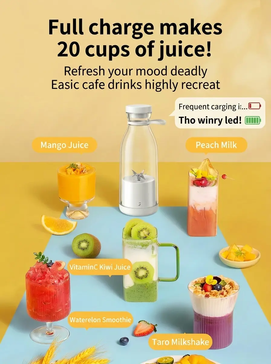 380ml Portable Juicer Cup with Alcohol Bottle Design