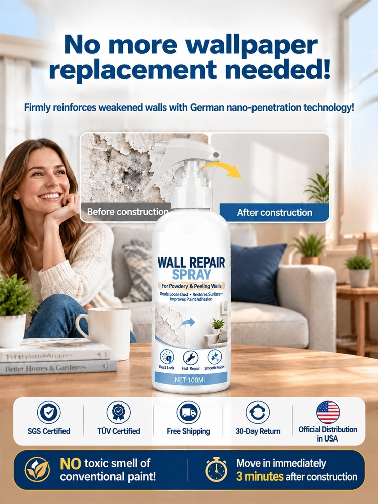 Industrial-Grade Wall Repair & Anti-Mold Spray