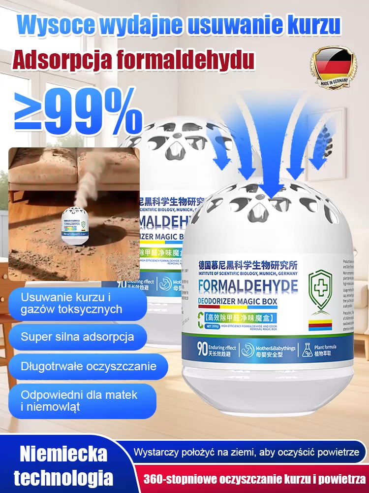 Niemiecki oczyszczacz powietrza usuwający formaldehyd i kurz – magiczne pudełko