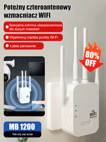 Wzmacniacz sygnału WiFi trzeciej generacji z penetracją dwuzakresową⚡Wzmocnij sygnał Wi-Fi przez każdą ścianę. Natychmiast wyeliminuj martwe strefy Wi-Fi. Obsługa szybkiego pasma 5 GHz do gier.