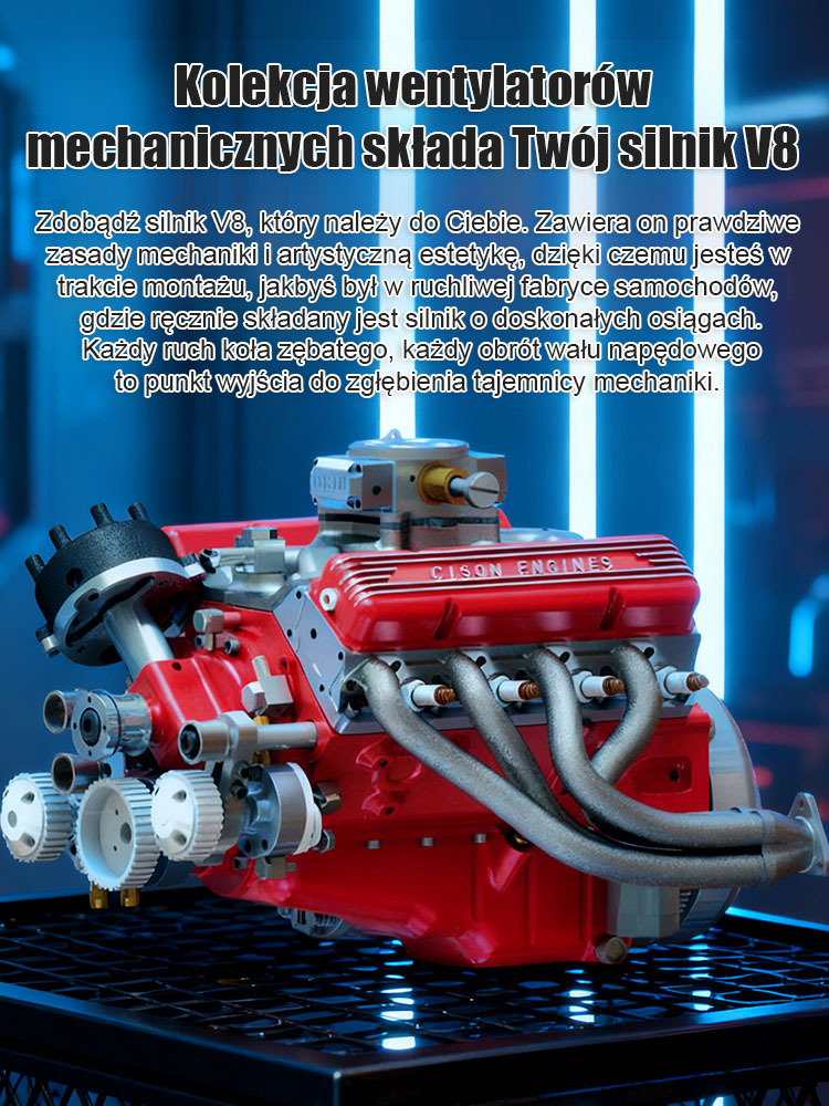 Nowy model silnika: ozdoba silnika V8.
