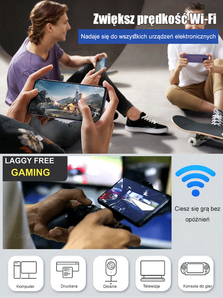 Wzmacniacz sygnału WiFi trzeciej generacji z penetracją dwuzakresową⚡Wzmocnij sygnał Wi-Fi przez każdą ścianę. Natychmiast wyeliminuj martwe strefy Wi-Fi. Obsługa szybkiego pasma 5 GHz do gier.