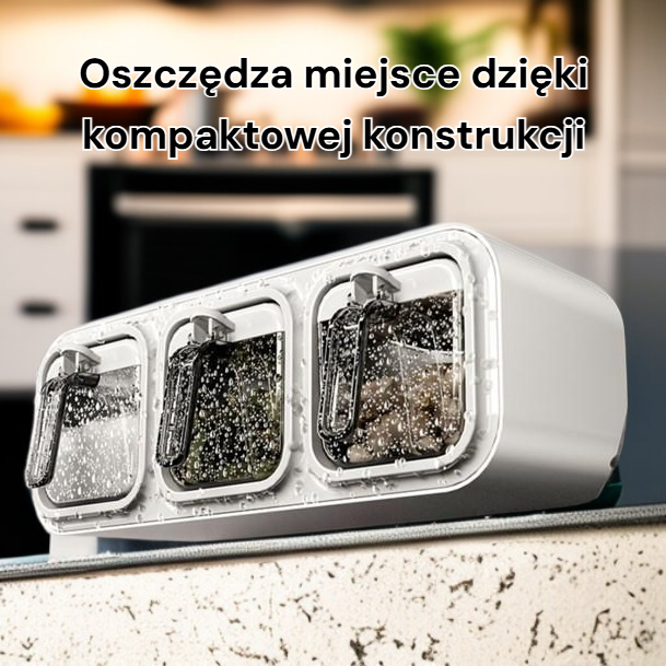 Zestaw łączący pojemnik na przyprawy kuchenne i pudełko do przechowywania w domu