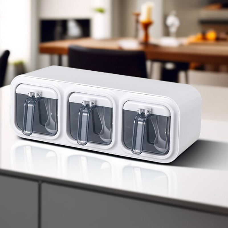 Zestaw łączący pojemnik na przyprawy kuchenne i pudełko do przechowywania w domu