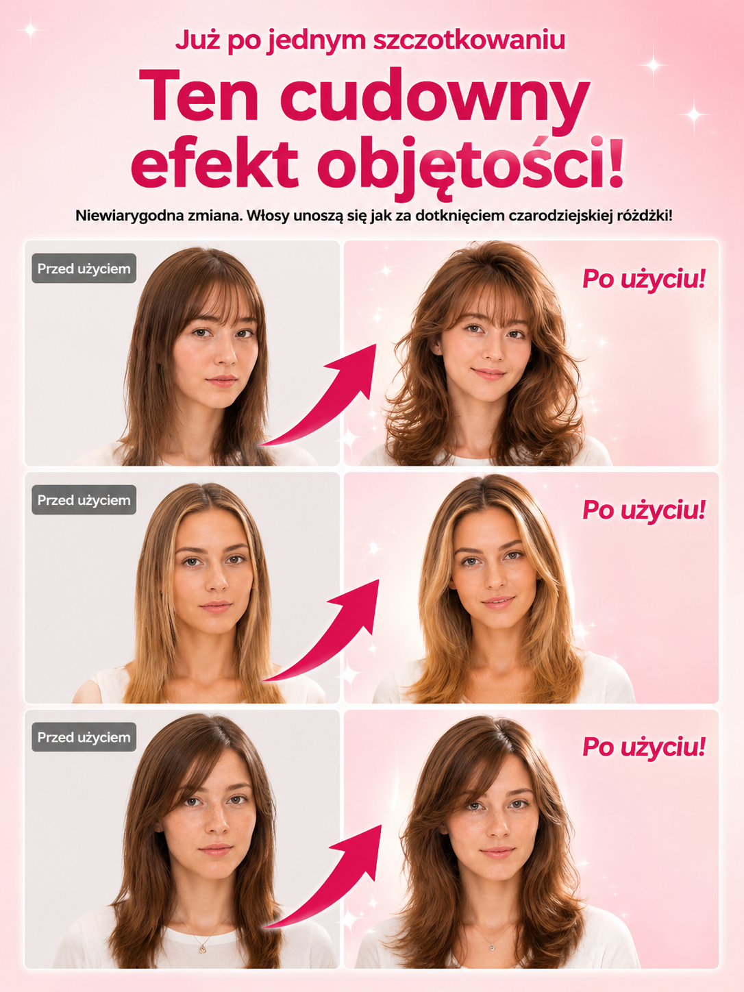 50% Zniżki✨Elektryczny Styler 3D Zwiększający Objętość Włosów - Efekt Push-Up Bez Oparzeń