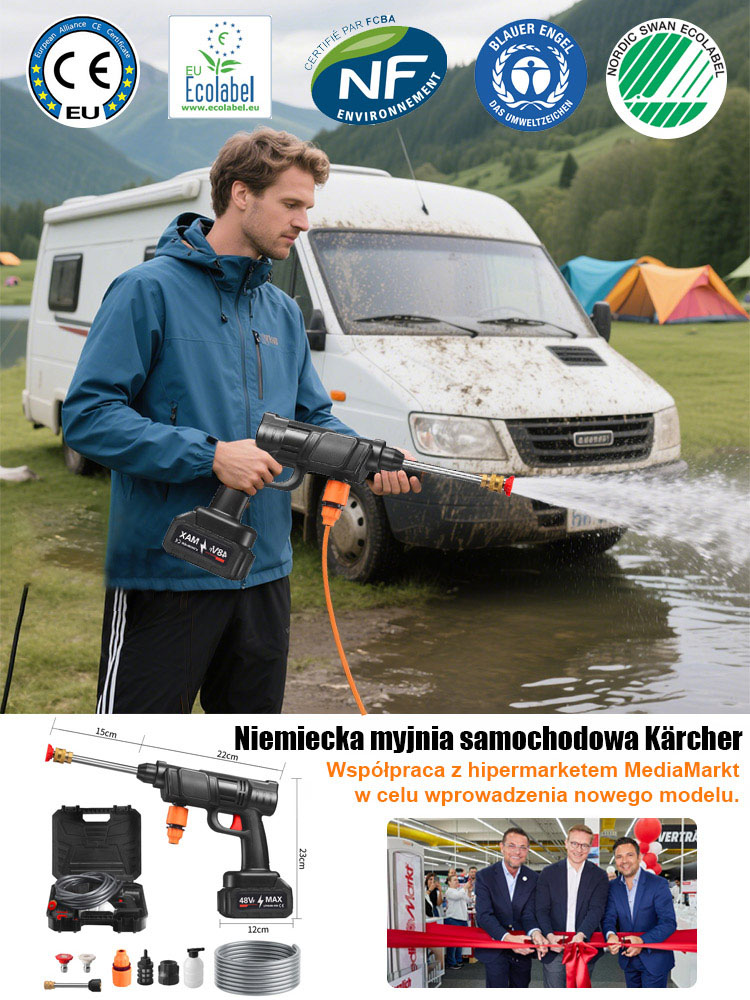 Domowy elektryczny wysokociśnieniowy pistolet na wodę do mycia samochodu