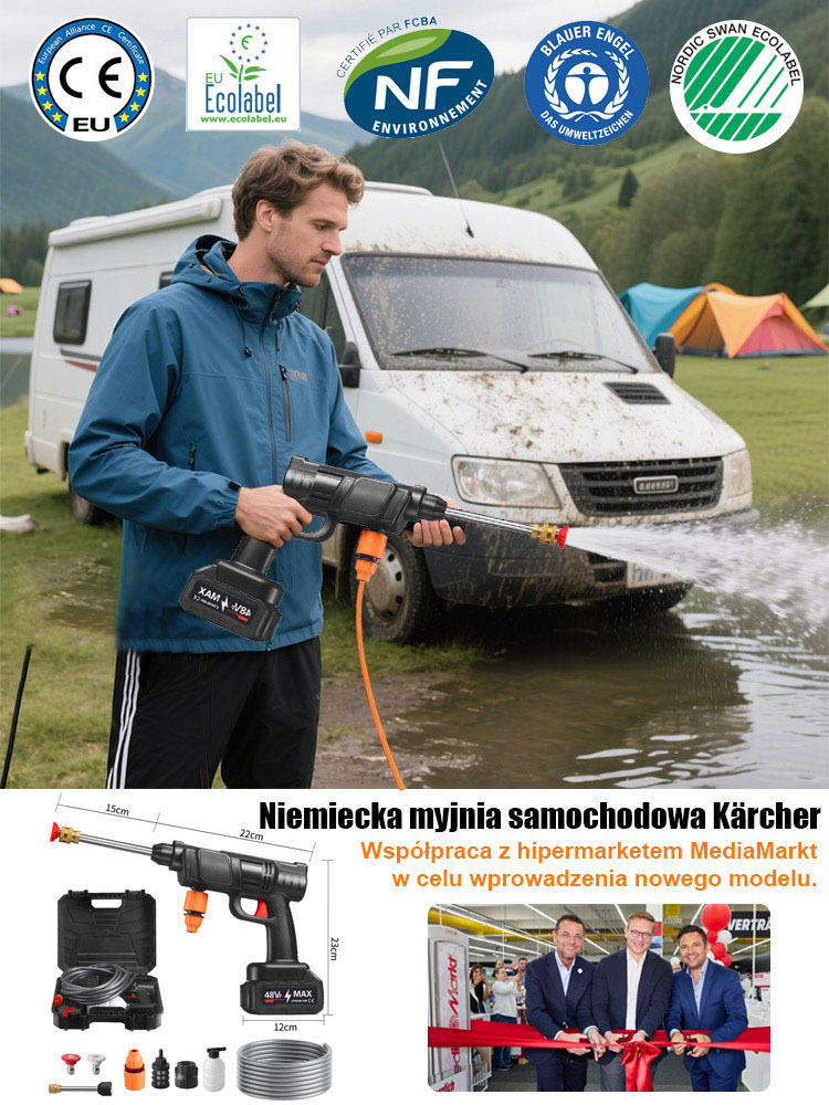 Domowy elektryczny wysokociśnieniowy pistolet na wodę do mycia samochodu