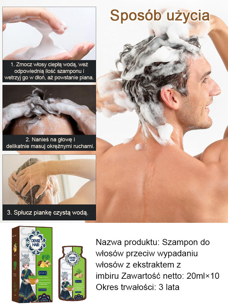 Gorąca sprzedaż Szampon przeciw wypadaniu włosów z ekstraktem z imbiru