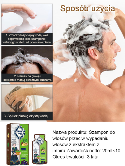 Gorąca sprzedaż Szampon przeciw wypadaniu włosów z ekstraktem z imbiru