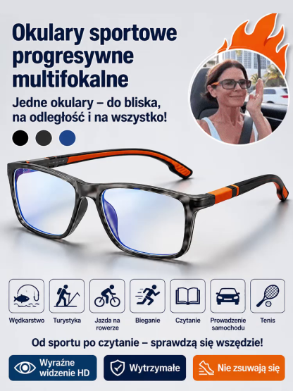 Inteligentne Okulary Progresywne 3w1 (Czytanie, Jazda, Ekran) - Nietłukące & Fotochromowe [-50% Wyprzedaż]