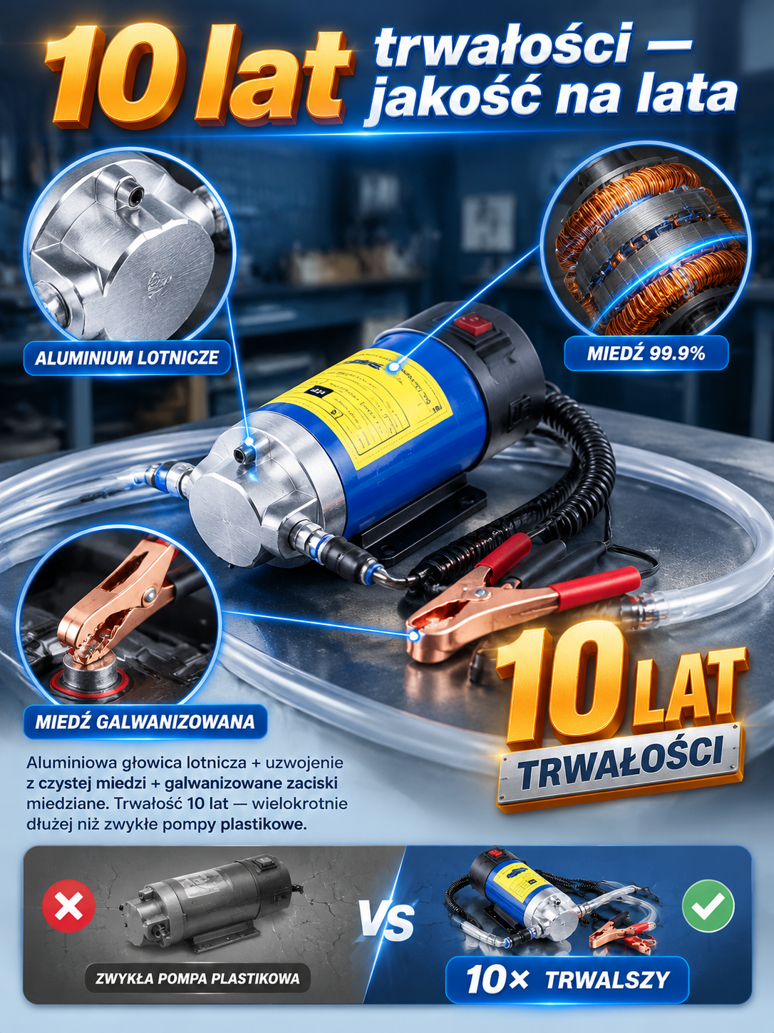 👍Uniwersalna Pompa Do Wymiany Oleju Przez Bagnet– zasilanie z akumulatora 12V/24V – Wymiana w 3 Minuty Bez Podnośnika | Zestaw Warsztatowy