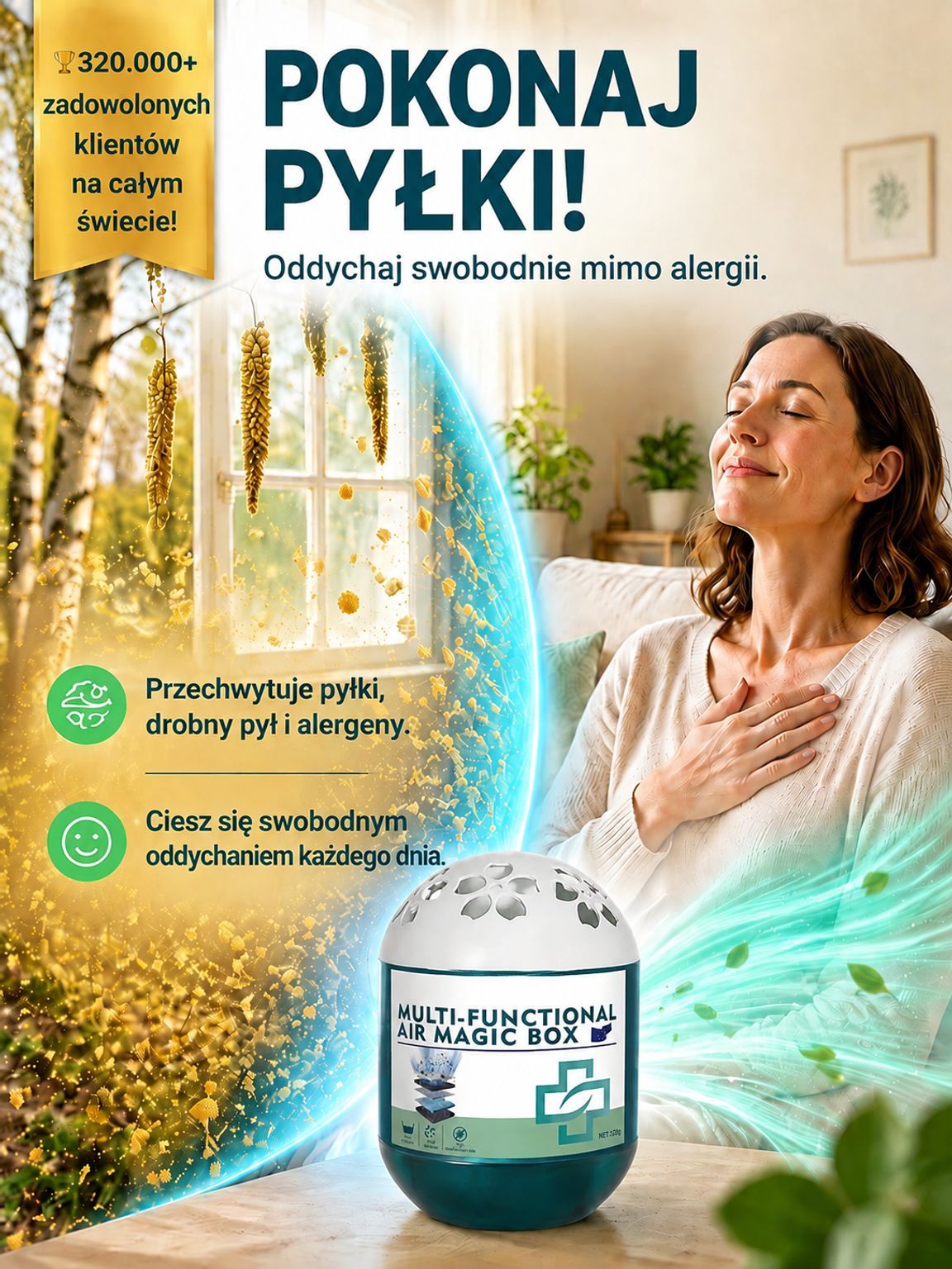 👍Domowy Oczyszczacz Powietrza Bez Prądu | Usuwa Kurz i Alergeny | Darmowa Dostawa