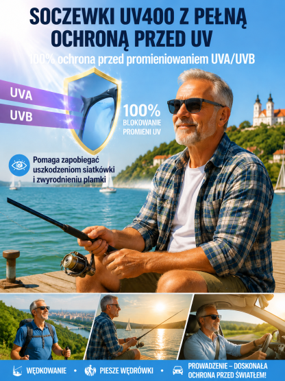 Inteligentne Okulary Progresywne 3w1 (Czytanie, Jazda, Ekran) - Nietłukące & Fotochromowe [-50% Wyprzedaż]