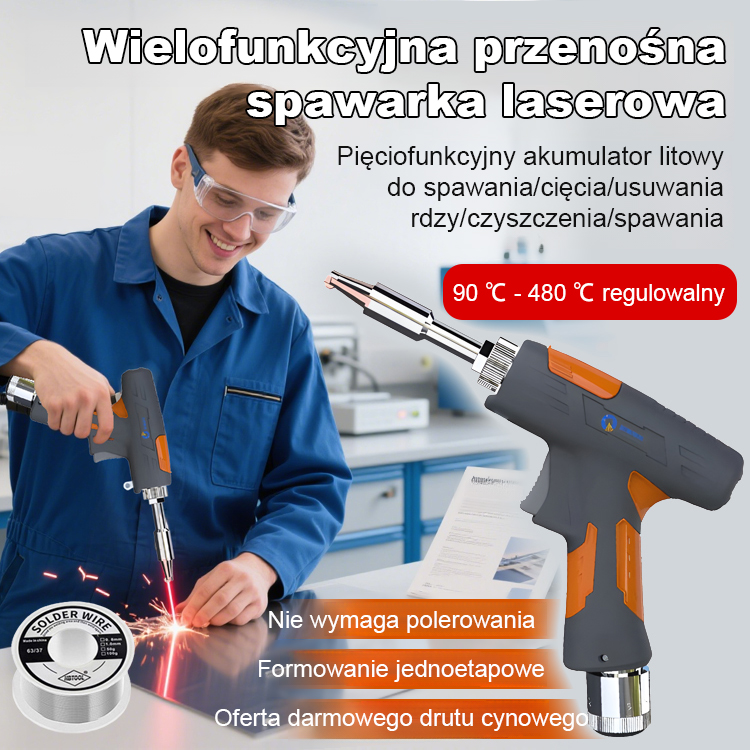  [ 90 ℃ - 480 ℃ regulowalny ] Ruczna spawarka laserowa