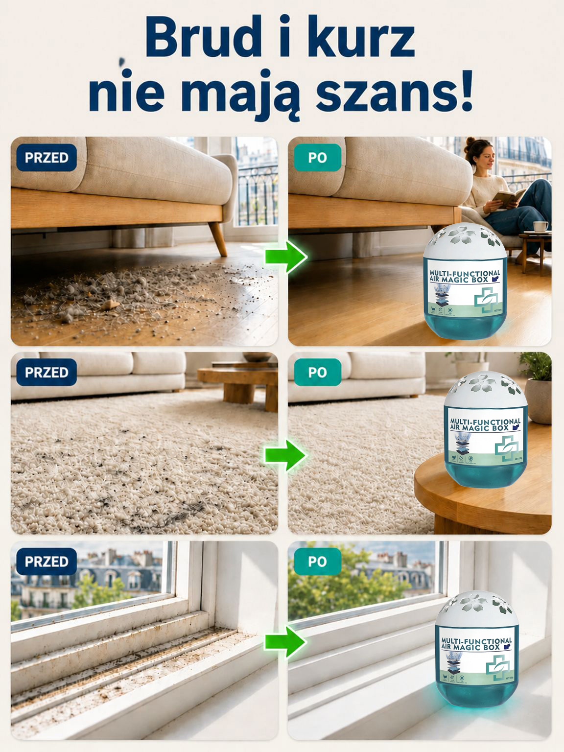 👍Domowy Oczyszczacz Powietrza Bez Prądu | Usuwa Kurz i Alergeny | Darmowa Dostawa