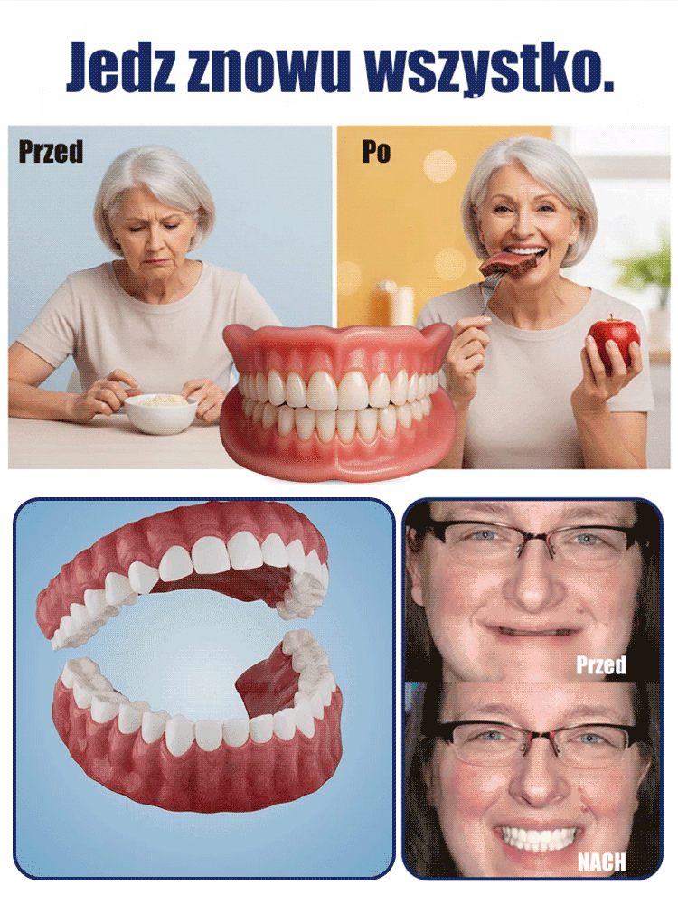 【FDA&BDA podwójna certyfikacja】Samokształtujące się protezy zębowe