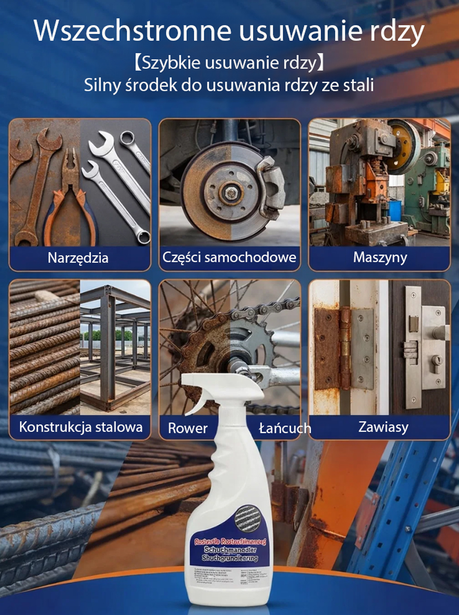 👍Wielofunkcyjny Spray do Usuwania Rdzy 3w1 | Odrdzewiacz i Smar z Powłoką Ochronną