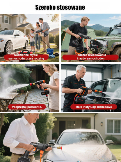 Domowy elektryczny wysokociśnieniowy pistolet na wodę do mycia samochodu