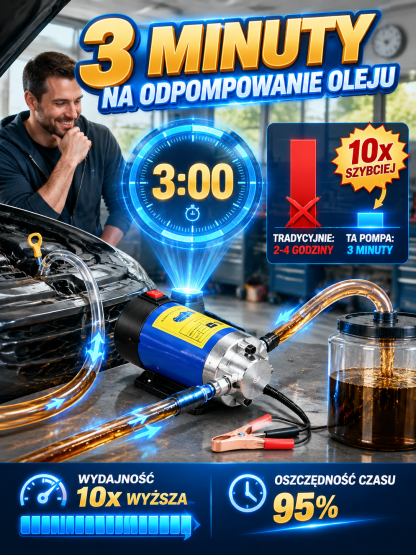 👍Uniwersalna Pompa Do Wymiany Oleju Przez Bagnet– zasilanie z akumulatora 12V/24V – Wymiana w 3 Minuty Bez Podnośnika | Zestaw Warsztatowy