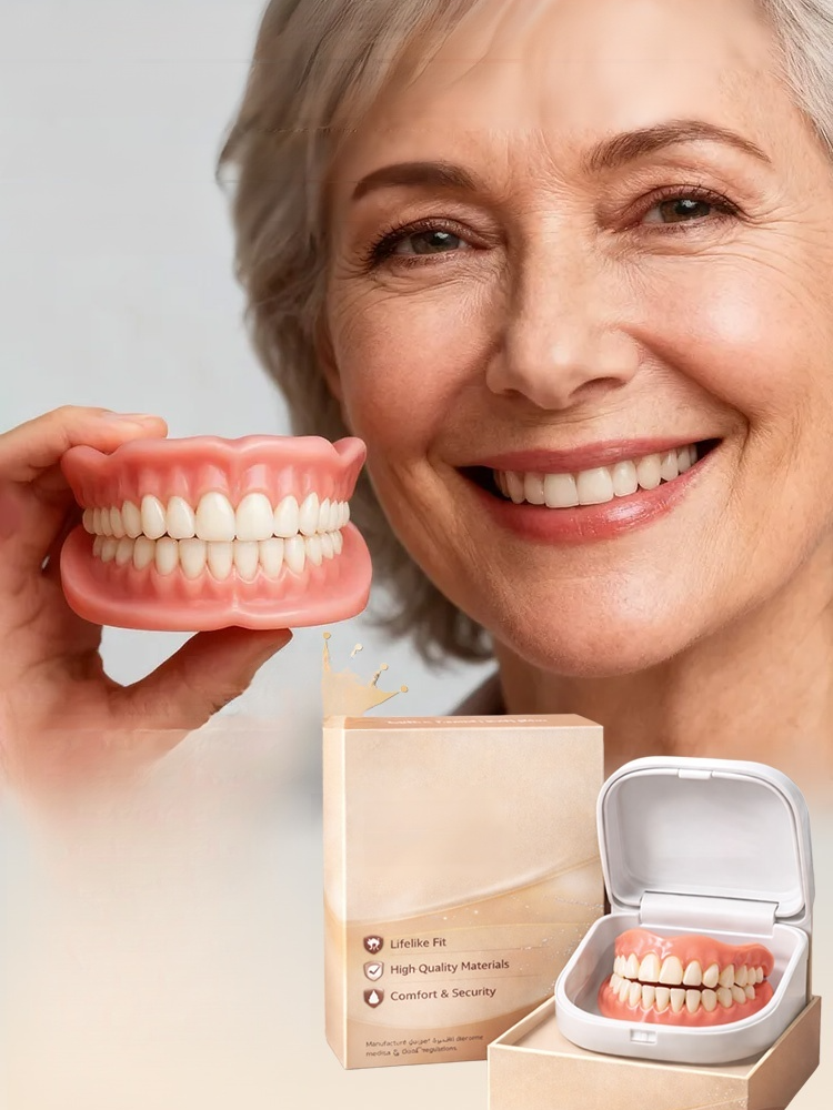 [Comes with Portable Denture Case] ​​Regain Your Smile with Dentures