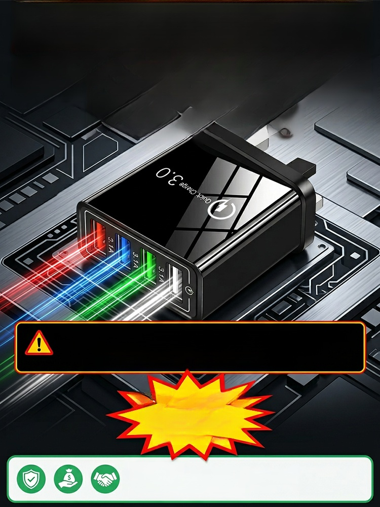 Four-Port Travel Charger for Extended Phone Battery Life