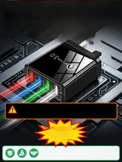 Four-Port Travel Charger for Extended Phone Battery Life