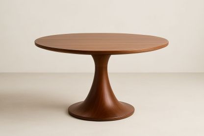 Table à manger ronde en bois Noyer diamètre 120 cm-Albahaven