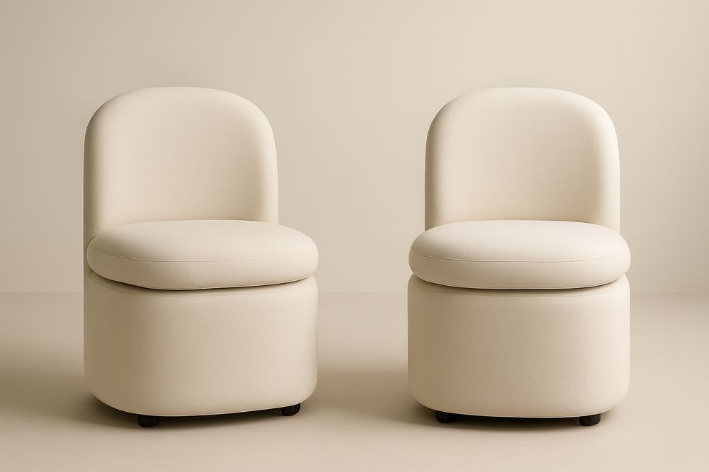 Paire de chaises en tissu beige avec siège rembourré-Albahaven