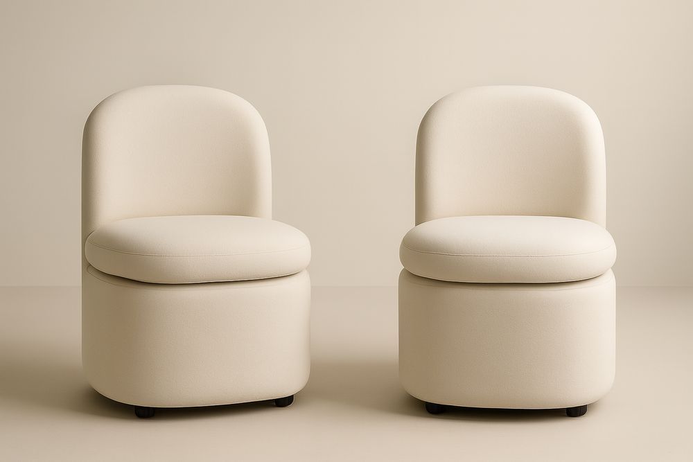 Paire de chaises en tissu beige avec siège rembourré-Albahaven