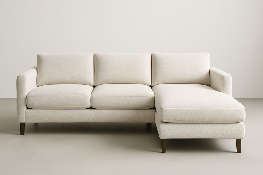 Revêtement en tissu polyester avec pieds en hêtre massif-Albahaven