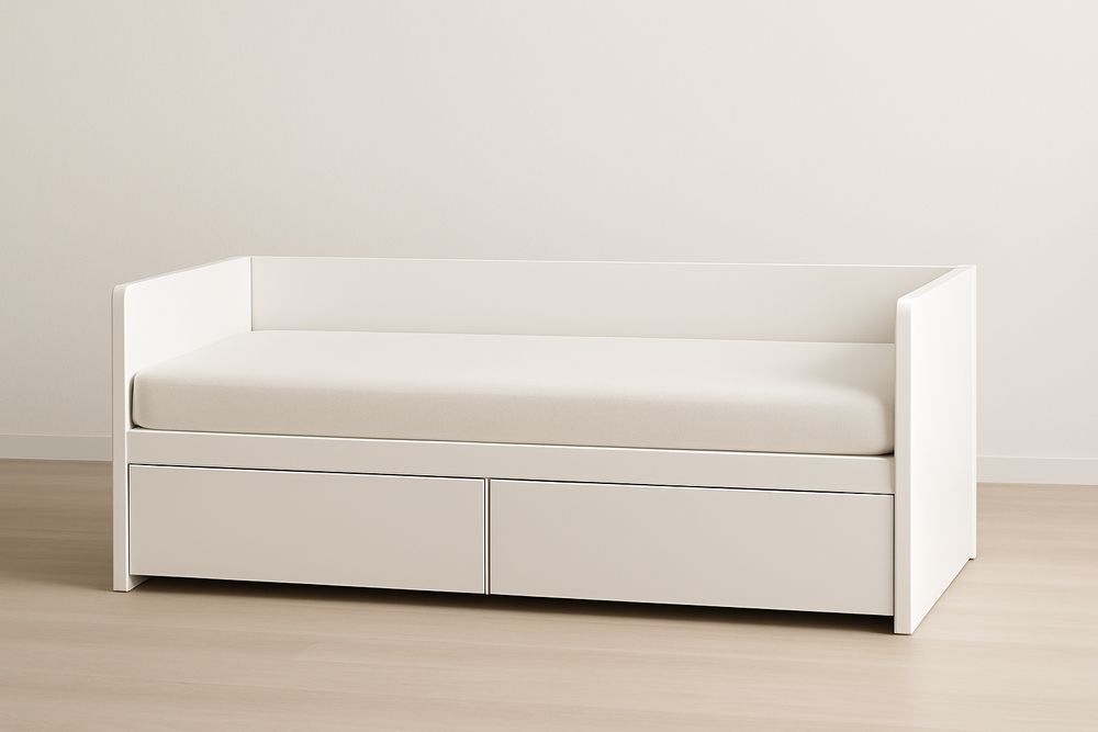 Canapé-lit avec tiroirs en MDF blanc 200x90x70 cm-Albahaven