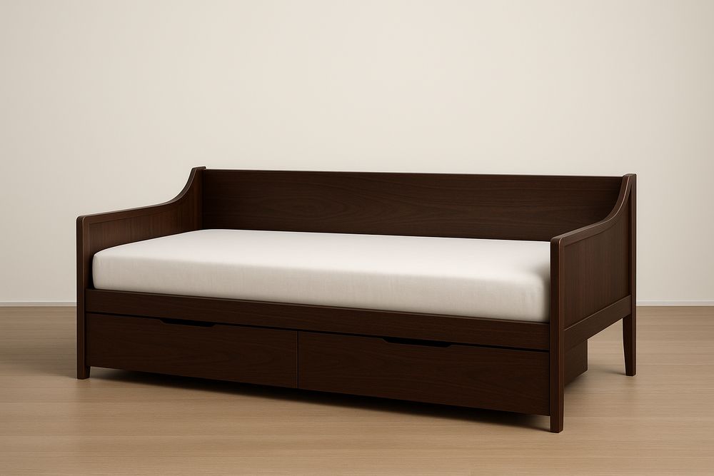 Lit banquette avec tiroirs de rangement brun-Albahaven
