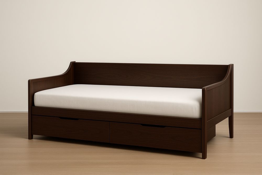 Lit banquette avec tiroirs de rangement brun-Albahaven