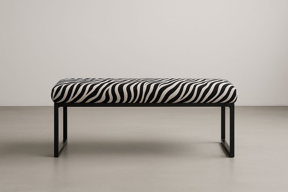 Banc avec tissu zébré 120x40x45 cm-Albahaven