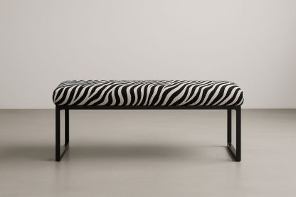 Banc avec tissu zébré 120x40x45 cm-Albahaven