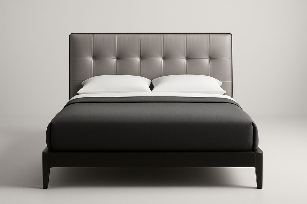 Lit double en cuir synthétique avec cadre en bois massif 200x160 cm-Albahaven