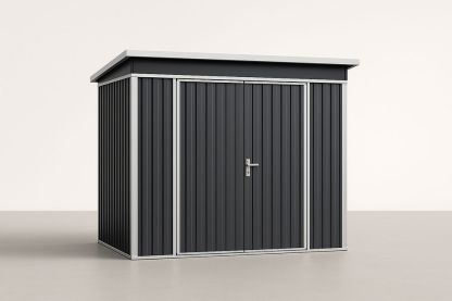 Abri de Jardin Métallique Noir en Acier Galvanisé 200x 200x 200 cm-Albahaven