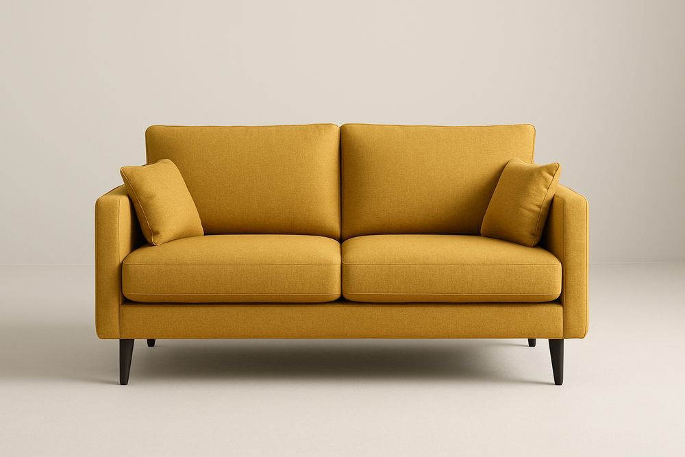 Canapé 2 Places Tissu Jaune-Albahaven