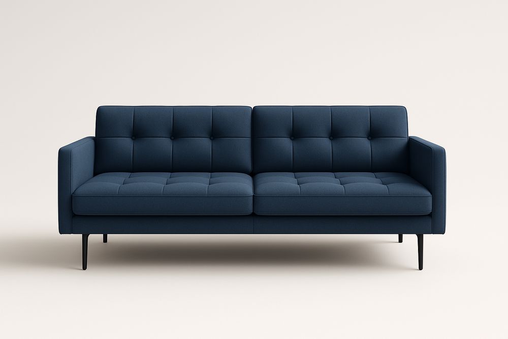 Canapé 2 Places Tissu Bleu-Albahaven