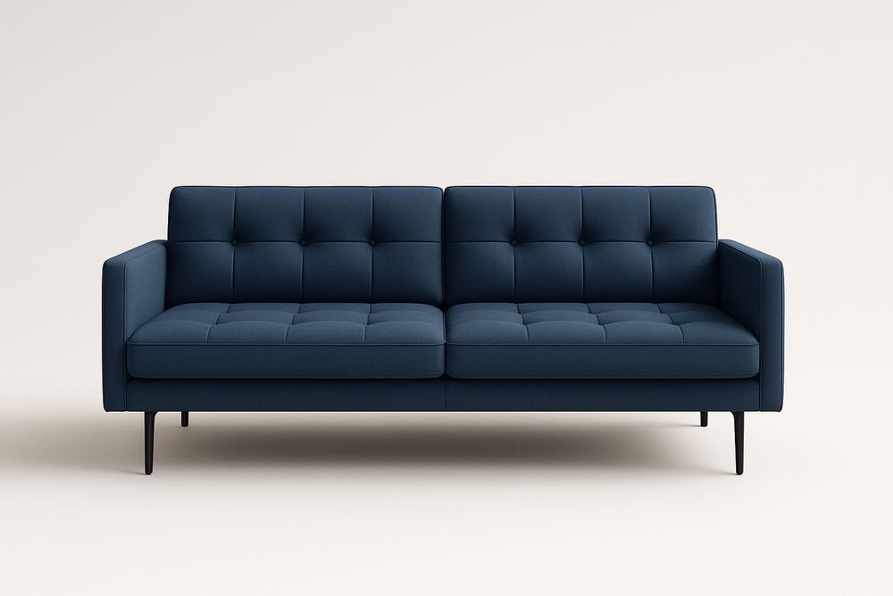 Canapé 2 Places Tissu Bleu-Albahaven