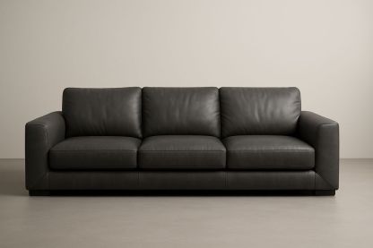 Canapé en cuir noir 230x95x85 cm-Albahaven